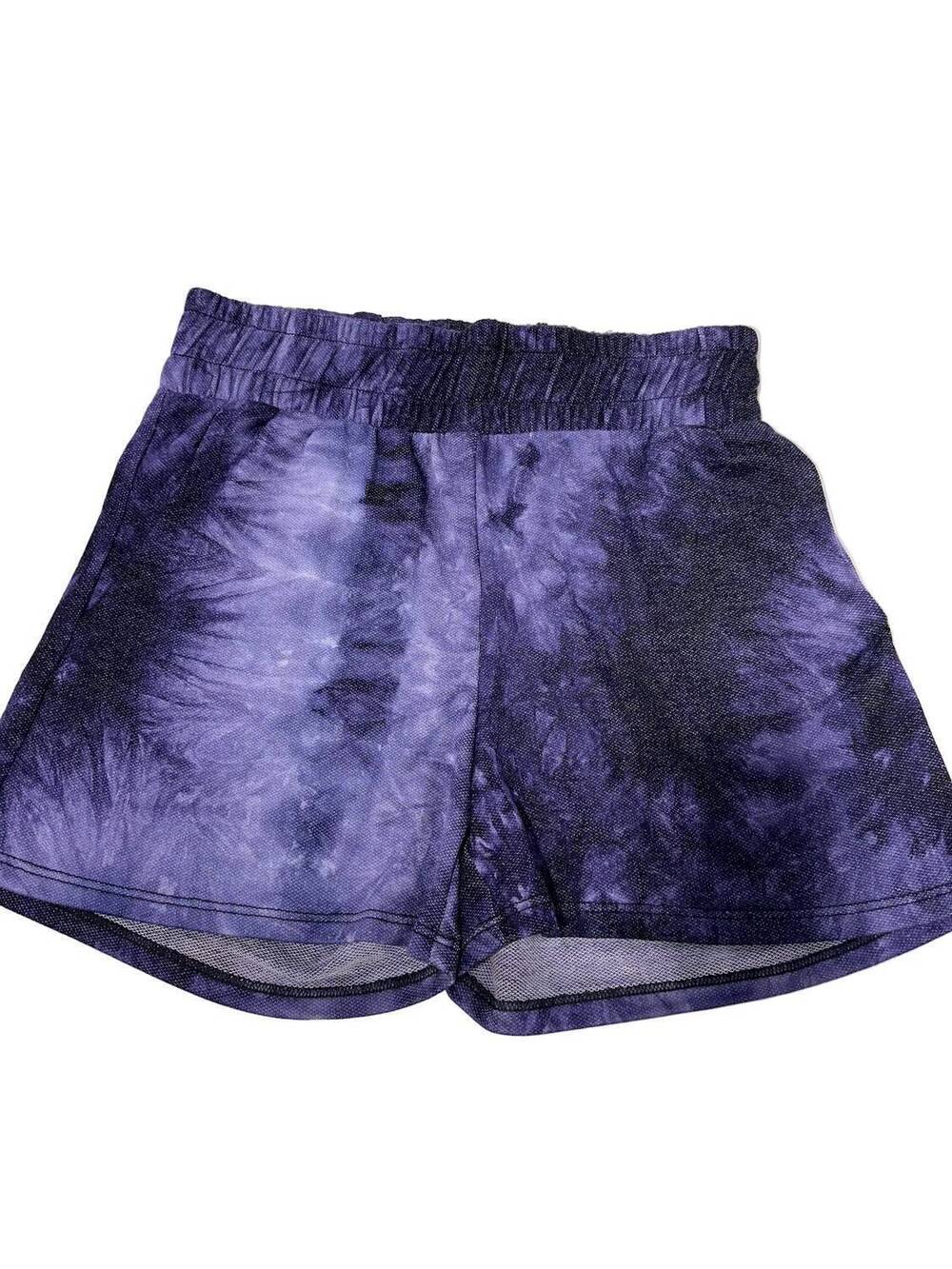 NEW ERGE kids' tie dyes short in blue/ purple